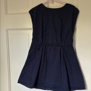Jacadi Blue eyelet Dress with Cap Sleeves. Size 6y